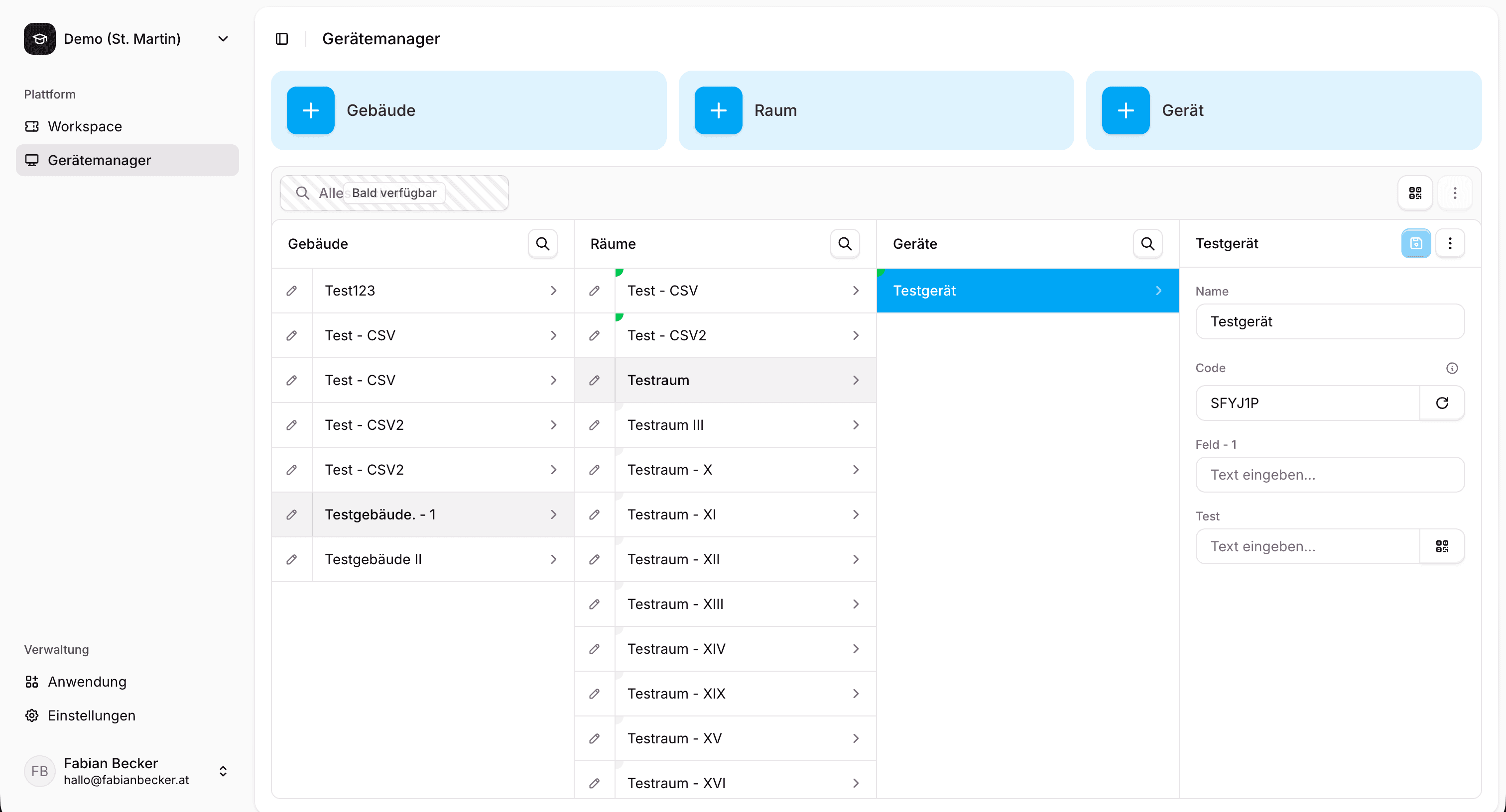 Gerätemanager im Browser